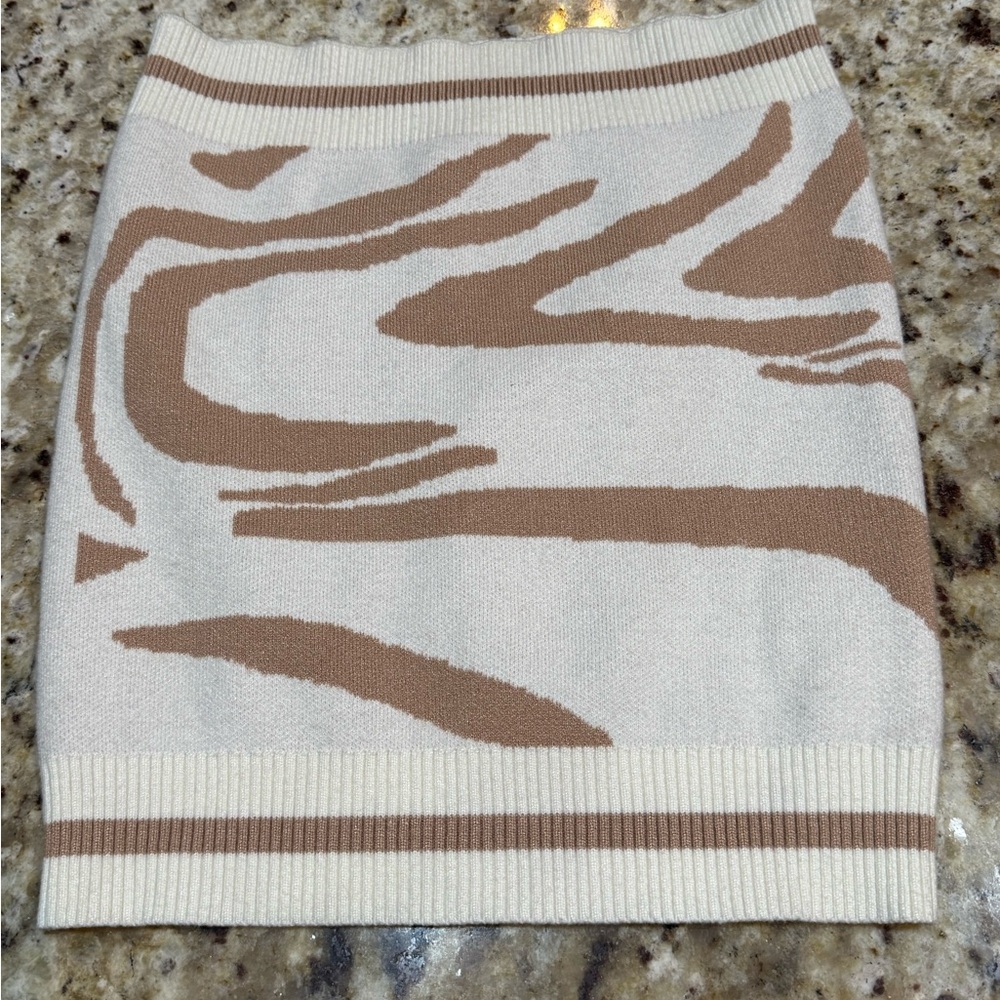 Pretty Garbage Zebra Print Knit Mini Skirt Women’s Small